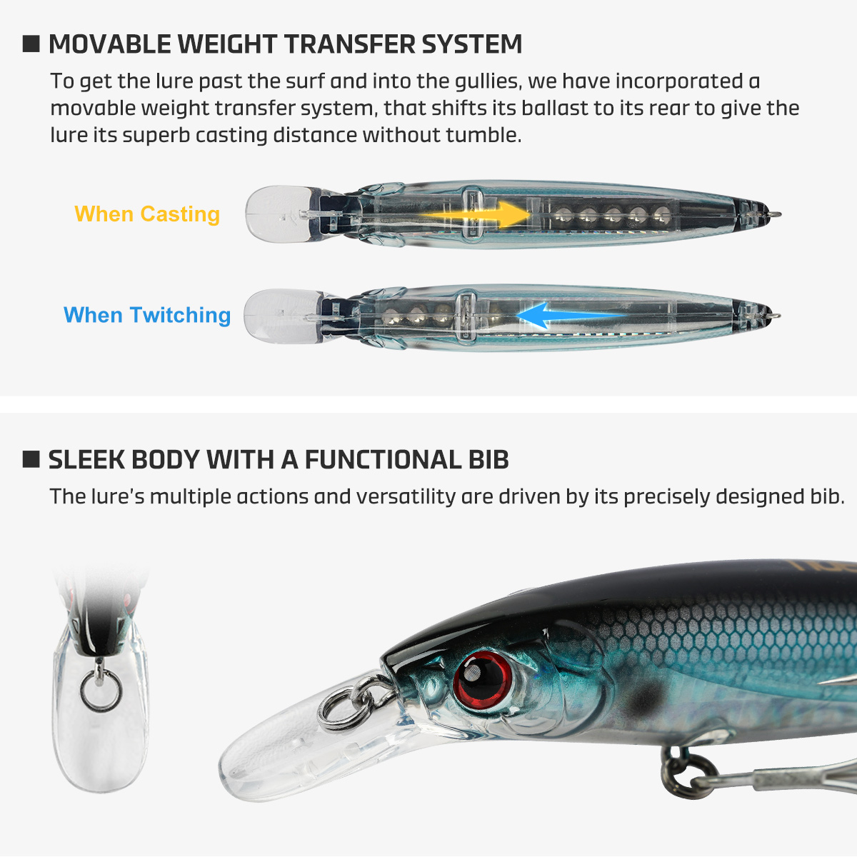 NOEBY 3 Stück Minnow-Angelköde – Fishing Lure Jerkbait Bewertung und Preis