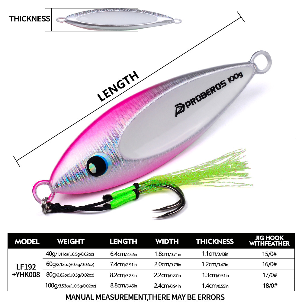 40G-100G leuchtender Metall-Ji – Fishing Lure Spoon Bewertung und Preis